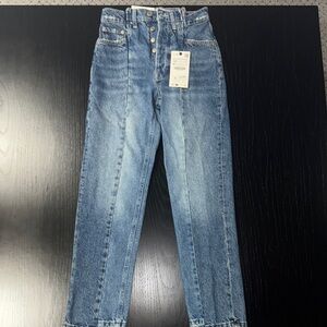 Zara Blue Denim Jeans with Button Detail